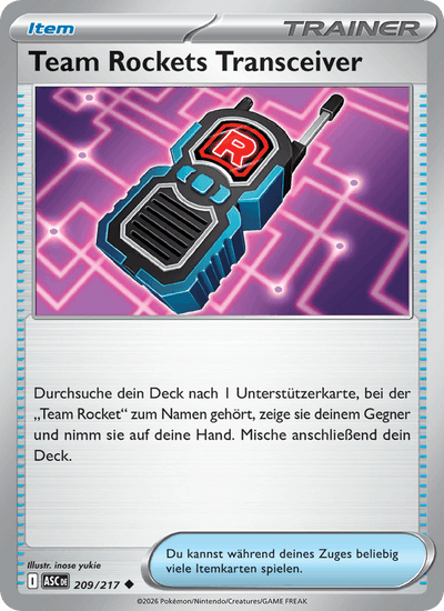 Team Rockets Transceiver 209/217 Erhabene Helden Pokémon Karte