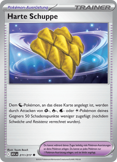 Harte Schuppe 211/217 Erhabene Helden Pokémon Karte