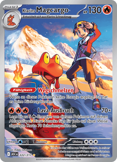 Klarins Magcargo 222/217 Erhabene Helden Pokémon Karte