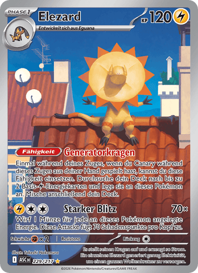 Elezard 229/217 Erhabene Helden Pokémon Karte