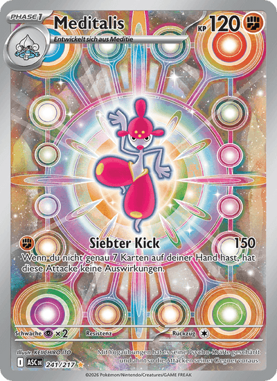 Meditalis 241/217 Erhabene Helden Pokémon Karte