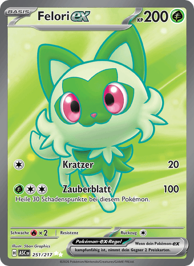 Felori-ex 251/217 Erhabene Helden Pokémon Karte