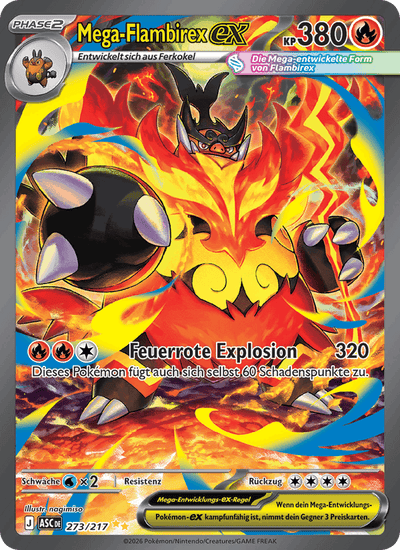 Mega-Flambirex-ex 273/217 Erhabene Helden Pokémon Karte