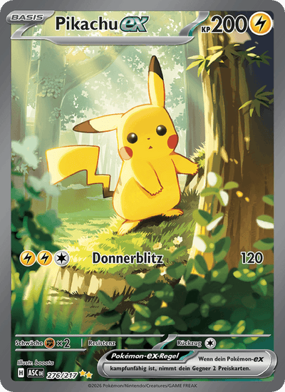 Pikachu-ex 276/217 Erhabene Helden Pokémon Karte