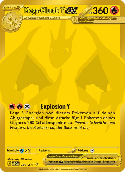 Mega-Glurak Y-ex 294/217 Erhabene Helden Pokémon Karte