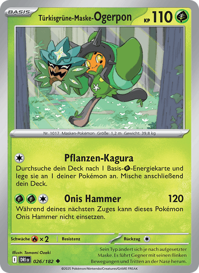Türkisgrüne-Maske-Ogerpon 026/182 Ewige Rivalen Pokémon Karte