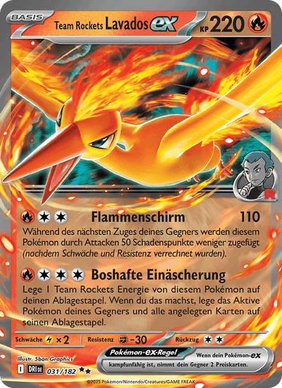 Team Rockets Lavados-ex 031/182 Ewige Rivalen Pokémon Karte