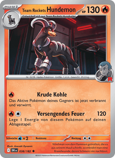 Team Rockets Hundemon 038/182 Ewige Rivalen Pokémon Karte