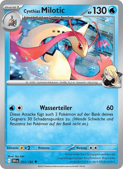 Cynthias Milotic 053/182 Ewige Rivalen Pokémon Karte