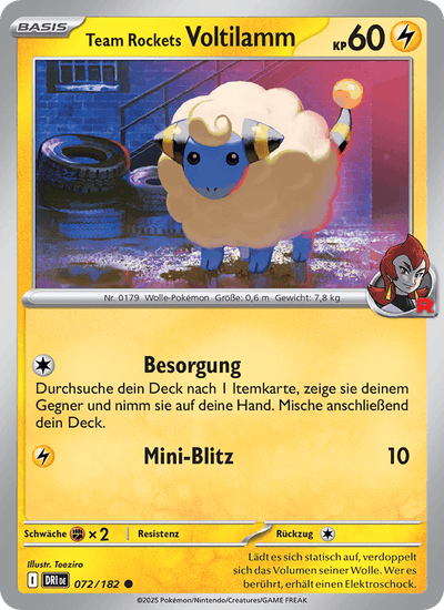 Team Rockets Voltilamm 072/182 Ewige Rivalen Pokémon Karte