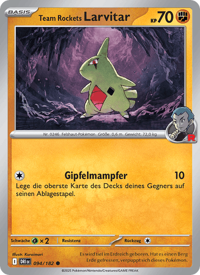 Team Rockets Larvitar 094/182 Ewige Rivalen Pokémon Karte