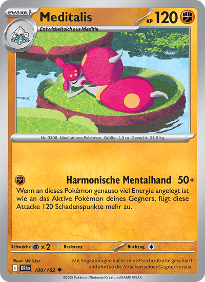 Meditalis 100/182 Ewige Rivalen Pokémon Karte