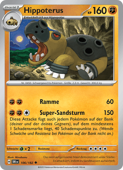 Hippoterus 106/182 Ewige Rivalen Pokémon Karte