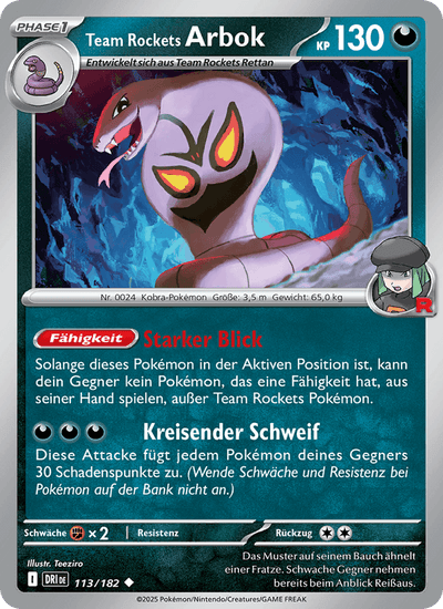 Team Rockets Arbok 113/182 Ewige Rivalen Pokémon Karte