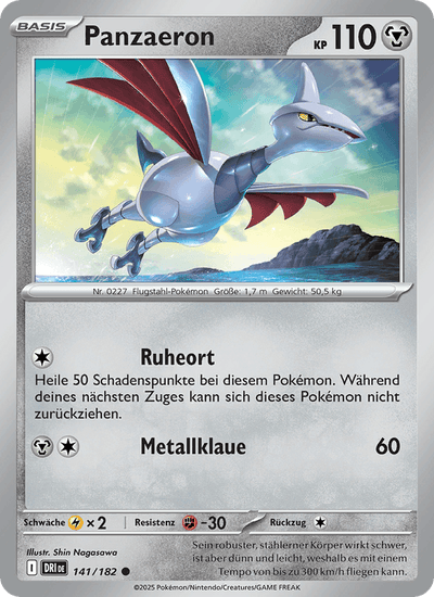 Panzaeron 141/182 Ewige Rivalen Pokémon Karte