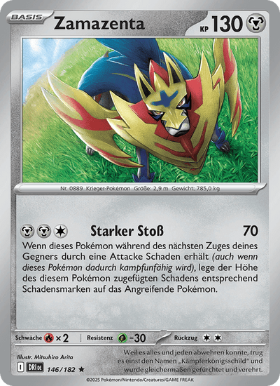 Zamazenta 146/182 Ewige Rivalen Pokémon Karte
