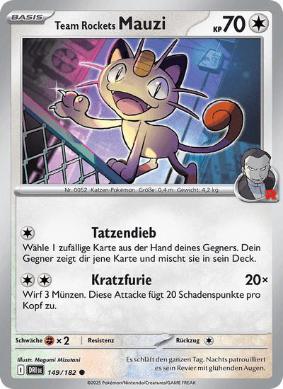 Team Rockets Mauzi 149/182 Ewige Rivalen Pokémon Karte