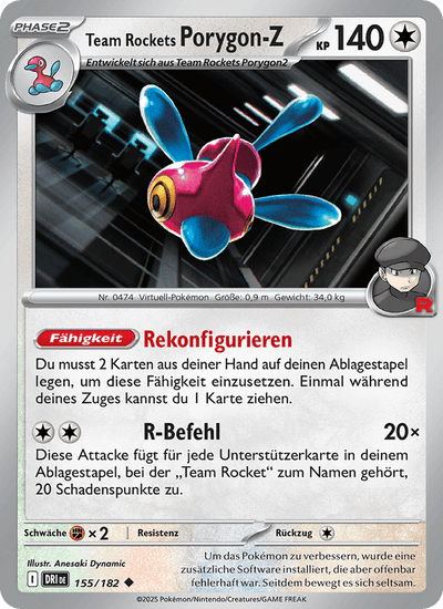 Team Rockets Porygon-Z 155/182 Ewige Rivalen Pokémon Karte