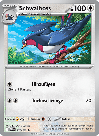 Schwalboss 157/182 Ewige Rivalen Pokémon Karte