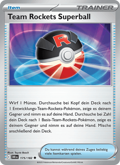 Team Rockets Superball 175/182 Ewige Rivalen Pokémon Karte