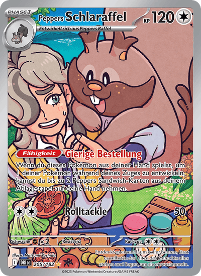 Peppers Schlaraffel 205/182 Ewige Rivalen Pokémon Karte