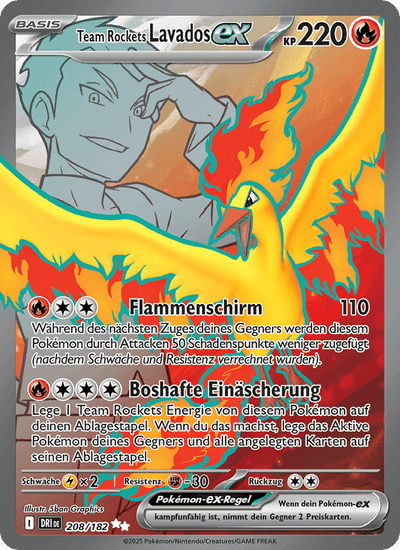 Team Rockets Lavados-ex 208/182 Ewige Rivalen Pokémon Karte