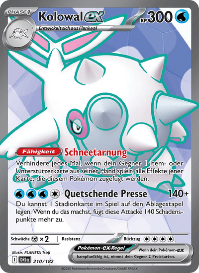 Kolowal-ex 210/182 Ewige Rivalen Pokémon Karte