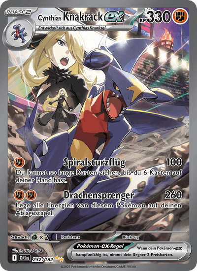 Cynthias Knakrack-ex 232/182 Ewige Rivalen Pokémon Karte