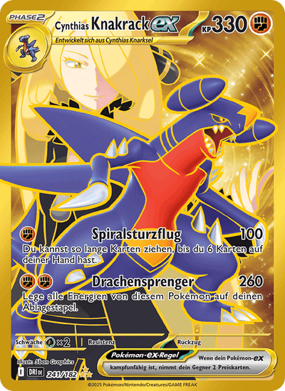 Cynthias Knakrack-ex 241/182 Ewige Rivalen Pokémon Karte