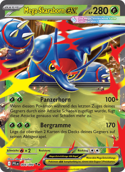 Mega-Skaraborn-ex 004/094 Fatale Flammen Pokémon Karte