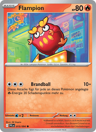 Flampion 015/094 Fatale Flammen Pokémon Karte