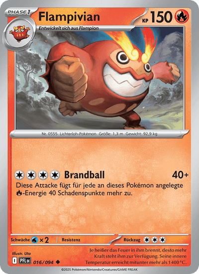 Flampivian 016/094 Fatale Flammen Pokémon Karte