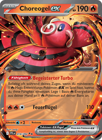 Choreogel-ex 018/094 Fatale Flammen Pokémon Karte