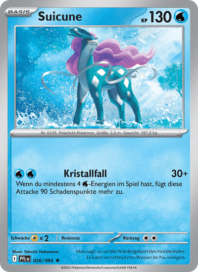 Suicune 026/094 Fatale Flammen Pokémon Karte