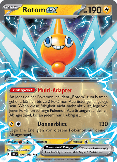 Rotom-ex 029/094 Fatale Flammen Pokémon Karte