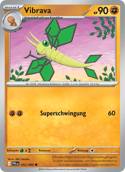 Vibrava 052/094 Fatale Flammen Pokémon Karte