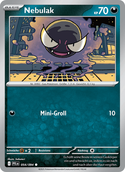 Nebulak 054/094 Fatale Flammen Pokémon Karte