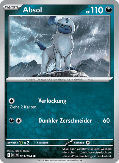 Absol 063/094 Fatale Flammen Pokémon Karte
