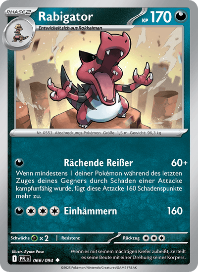 Rabigator 066/094 Fatale Flammen Pokémon Karte