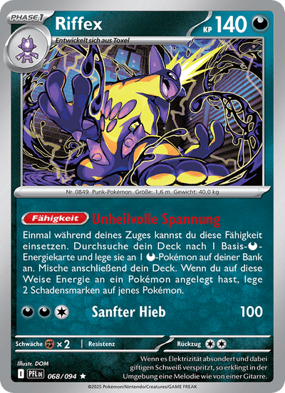 Riffex 068/094 Fatale Flammen Pokémon Karte