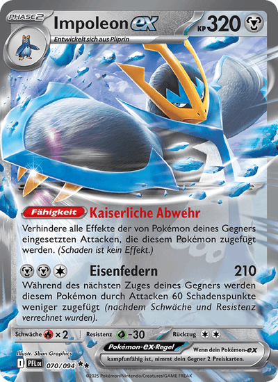 Impoleon-ex 070/094 Fatale Flammen Pokémon Karte