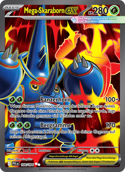 Mega-Skaraborn-ex 108/094 Fatale Flammen Pokémon Karte