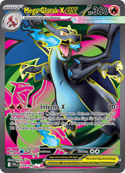 Mega-Glurak X-ex 109/094 Fatale Flammen Pokémon Karte