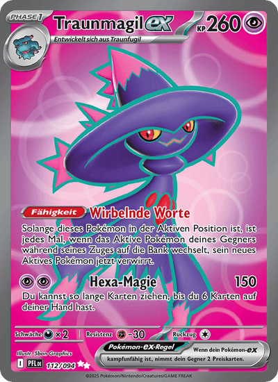 Traunmagil-ex 112/094 Fatale Flammen Pokémon Karte