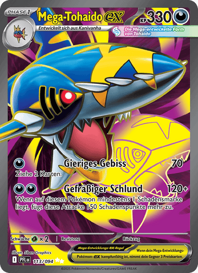 Mega-Tohaido-ex 113/094 Fatale Flammen Pokémon Karte