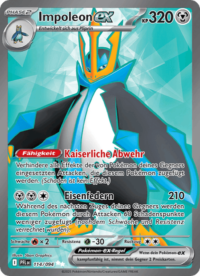 Impoleon-ex 114/094 Fatale Flammen Pokémon Karte