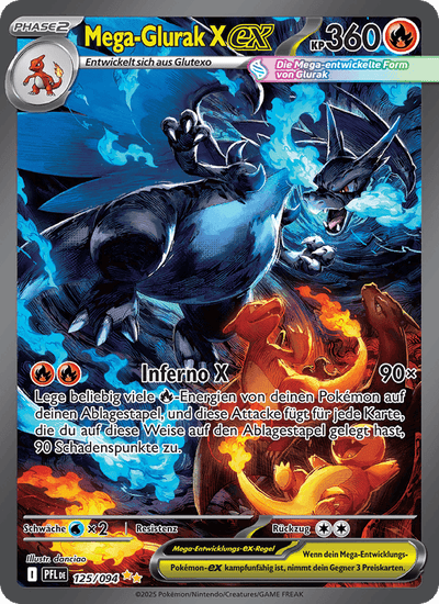 Mega-Glurak X-ex 125/094 Fatale Flammen Pokémon Karte