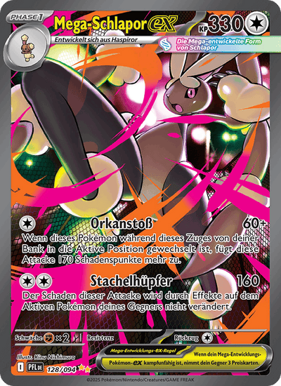 Mega-Schlapor-ex 128/094 Fatale Flammen Pokémon Karte