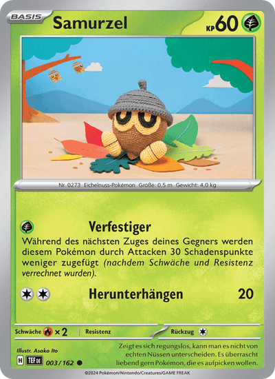 Samurzel 003/162 Gewalten der Zeit Pokémon Karte