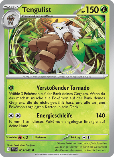 Tengulist 005/162 Gewalten der Zeit Pokémon Karte